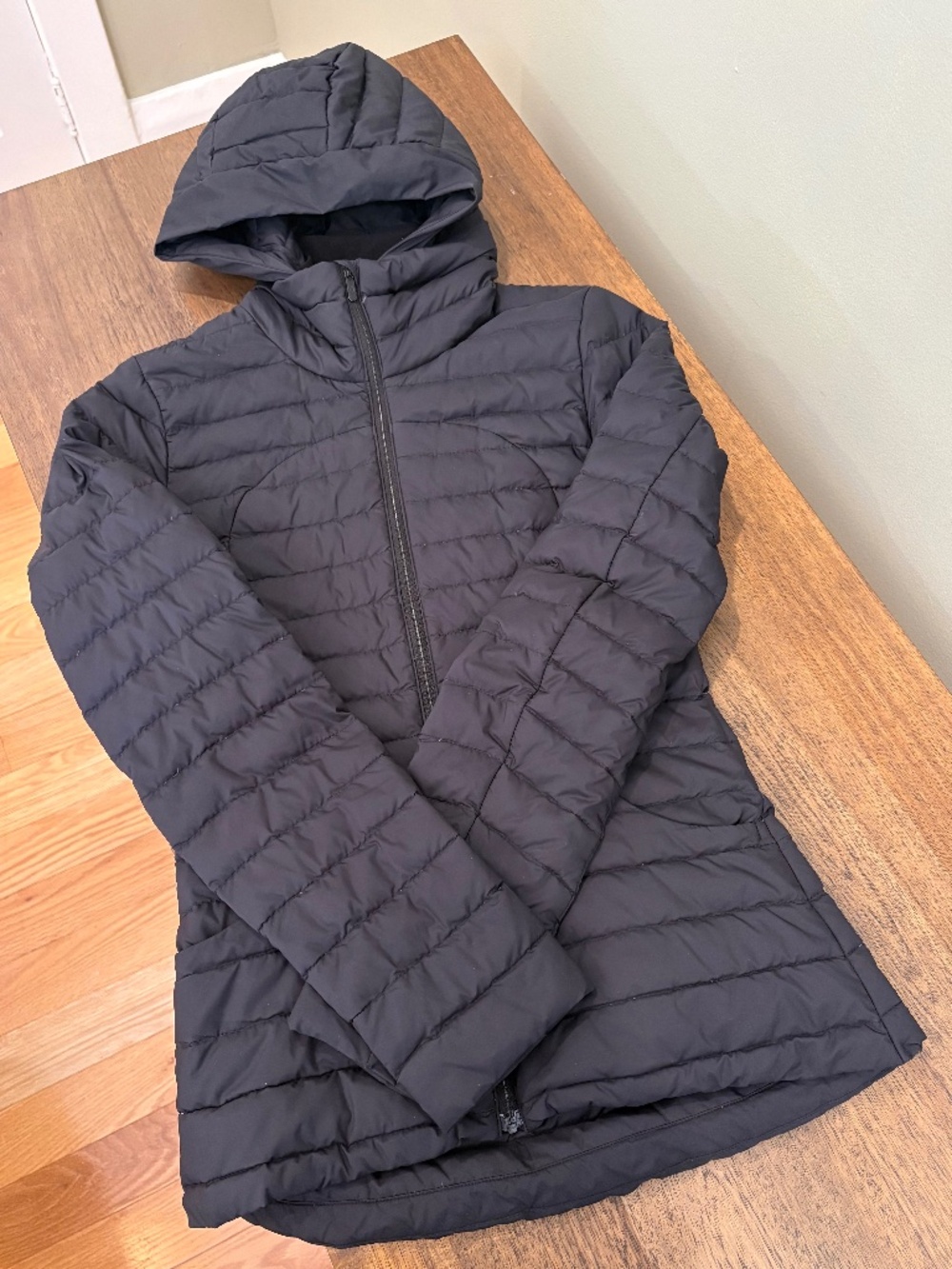 Lululemon Lightweight Black Hooded Puffer Jacket